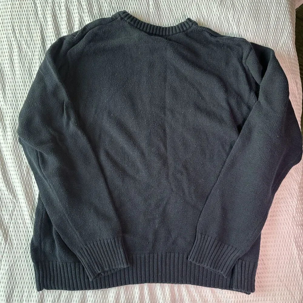 Vintage Tricots St. Raphael Sweater Mens Large Navy Cotton